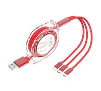 Eighosee Cable de Carga Retráctil de 0,9 M, Adaptador con Conector Tipo C y Micro-USB para