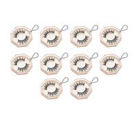 Eighosee Caja de 10 PestañAs Postizas Caja de PestañAs de Poligonal Caja de PestañAs VacíA con Bandeja Caja de Almacenamiento de PestañAs de Maquillaje (Rosa)