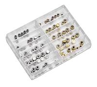 Eighosee Caja de 100 piezas de repuesto para de reloj, accesorios de repuesto para reparación de relojes, Plateado y dorado