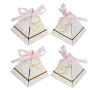 Eighosee Caja de 50 piezas para suministros de boda, caja de regalo con tarjeta y cinta, suministros de fiesta