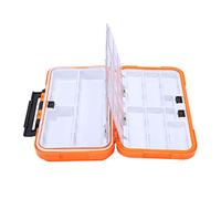 Eighosee Caja De Almacenamiento De Pesca Multifunción Caja Naranja De Plástico Impermeable De Doble Capa Accesorios De Gancho Equipo De Pesca Juego De Caja De Suministros De Pesca -- L