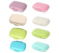 Eighosee Caja de Almacenamiento de PíLdoras Diarias de 8 Piezas, Cajas de Medicamentos PortáTiles de 8 Compartimentos, Cajas de Medicamentos para Vitaminas