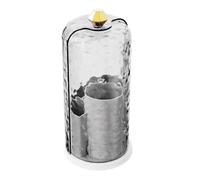 Eighosee Caja de Almacenamiento para Brochas de Maquillaje con Tapa Transparente, Gran Capacidad, Soporte para Brochas de Maquillaje Giratorio de 360 Grados, Organizador de Acrílico B