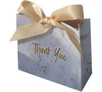 Eighosee Caja de regalo de mármol para fiestas, baby shower, cajas de papel, cajas de recuerdos de boda, 50 unidades