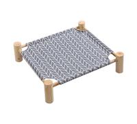 Eighosee Cama Tipo Hamaca para Gatos y Perros, Hamaca de Madera para Gatos, Cama de Refrigeración Elevada, Cama para Mascotas Portátil Desmontable para Interiores y Exteriores, Adecuada B