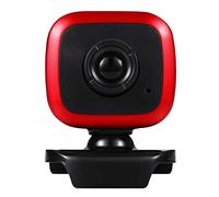 Eighosee Cámara de computadora, USB 2.0, unidad libre, computadora portátil, video con micrófono, micrófono, cámara web en (rojo)