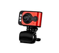 Eighosee Cámara web dedicada con luz LED para TV, USB HD, color rojo y negro