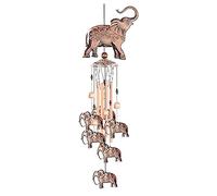 Eighosee Campanas de Elefante para DecoracióN de Campanillas de Elefante, DecoracióN de JardíN, Campanillas de Viento de 4 Tubos de Aluminio con Gancho en Forma de S, Viento Conmemorativo