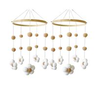 Eighosee Carillón de Viento con Forma de de Bola de Pelo Nórdico para Cama, Habitación de, Habitación de Niños, Tienda de Ropa Infantil, Decoración de Carillón de Viento A