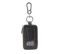 Eighosee Cartera de piel con cremallera para coche, doble cremallera, color marrón, Brown, 8.8*5.2*3.8cm