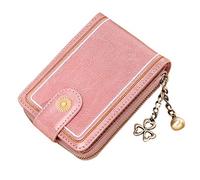 Eighosee Cartera de piel para mujer, con hebilla, monedero pequeño, color rosa, Pink, Talla única