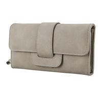 Eighosee Cartera de piel sintética con botones para teléfono inteligente de menos de 5.5 pulgadas, color gris, Gray, Talla única