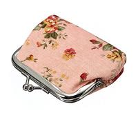 Eighosee Cartera Monedero pequeño con clip de tela para mujer, diseño de rosas, ver imagen