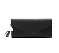 Eighosee Cartera para mujer con hebilla y borlas, a , simple, para estudiantes, color negro, Black, Talla única