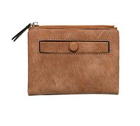 Eighosee Cartera pequeña de piel para mujer, monedero corto para mujer, color marrón, Brown, Talla única
