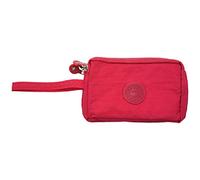 Eighosee Cartera pequeña para mujer, de tela arrugada, con cremallera, portátil, para maquillaje, color rojo, rosa roja, Talla única