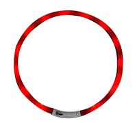 Eighosee Collar de Perro LED Recargable USB Recargable para Perros PequeñOs, Medianos y Grandes, 70 Cm, Longitud Ajustable, 3 Modos Rojo