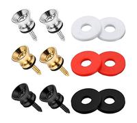 Eighosee Correa de guitarra, 3 pares de botones de correa de guitarra y 3 pares de bloques de correa de goma para guitarra