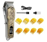 Eighosee Cortadora de Cabello EléCtrica Retro con DiseñO de DragóN de Metal, Cortadora de Cabello Recargable, Cortadora de Cabello LCD, MáQuina de Peluquero Dedicada, D