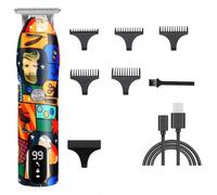 Eighosee Cortapelos de Barbero, MáQuina Cortadora EléCtrica Recargable con Acabado Graffiti, Afeitadora Recortadora de Barba
