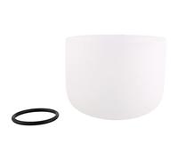 Eighosee Cuenco de canto de 8 pulgadas, 432 Hz, nota de sonido , meditación de cristal de cuarzo esmerilado con anillo de goma