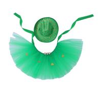 Eighosee Disfraces para Mascotas del Festival Irlandés, Sombreros de Trébol para Gatos y Perros, Sombreros de Vaquero con Tutú para Mascotas, Disfraces Divertidos para Mascotas