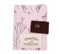 Eighosee Elegante bolsa de lona de estilo rústico para tarjetas de crédito o identificación de negocios, monedero, 20 ranuras (beige), beige, 10.7*7.3cm