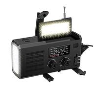 Eighosee EnergíA Solar Emergencia Am/FM Radio Generador de Manivela de Mano Al Aire Libre 4000MAh Banco de EnergíA con Linterna Cargador de TeléFono-Negro