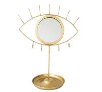 Eighosee Espejo de Maquillaje NóRdico para Ojos con Soporte de ExhibicióN de JoyeríA Espejo de Escritorio ApóSito de BañO Desmontable