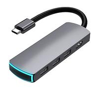 Eighosee Estación de acoplamiento USB C 6 en 1 para portátil 3 USB 3.0 + 4K + TF + SD + puertos tipo C, puerto USB HUB/hub de datos tipo C