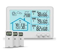 Eighosee Estación Meteorológica Inalámbrica con Barómetro y Pantalla LCD A Color, Medidor de Temperatura y Humedad, Sensor de Pronóstico 433, Color