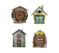 Eighosee Estatua de Puerta en Miniatura para Puerta en Miniatura Adecuada para Patio, Jardín, Puerta, Escultura de Árbol