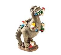 Eighosee Estatuas de JardíN de Gnomos de Dinosaurios, DecoracióN Al Aire Libre, Regalos de CumpleañOs para Mamá, Esculturas de Gnomos Comiendo Dinosaurios de Patio