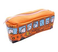 Eighosee estuche para lápices de autobús escolar, bolsa de lona para lápices de coche (naranja), Orange