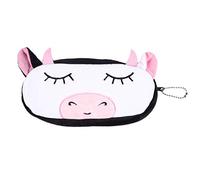 Eighosee Estuche para lápices de felpa para niños, bolsa de almacenamiento de maquillaje de vaca, , rosa