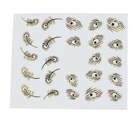 Eighosee Etiquetas engomadas de Unas de diseno de pluma de pavo real para la senora