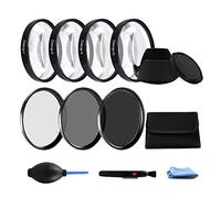 Eighosee Filtro macro de 62 mm + 1+2+4+10 + filtro de lente de cámara ND2 4 8 + capó para