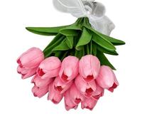 Eighosee Flores de Tulipán Artificiales, Ramo, 15 Flores de Tulipán Artificiales, Regalo de San Valentín B