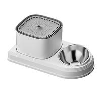 Eighosee Fuente de Agua para Mascotas 2 en 1, Bebedero AutomáTico para Gatos y Cuenco de AlimentacióN, Filtrado de RecirculacióN, Dispensador de Agua Potable para Gatos DoméSticos