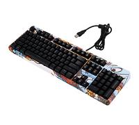 Eighosee Graffiti Version - Teclado mecánico para juegos, diseño de teclas altas y bajas, teclado programable de inyección de dos colores para laptop