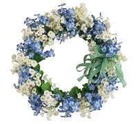 Eighosee Guirnalda de Puerta Artificial, Guirnalda de Flores Artificiales Azul y Hecha una Mano, para DecoracióN de Fiesta de Boda Ventana Pared Puerta Delantera