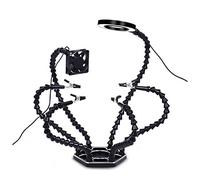 Eighosee Helping Hands - Estación de trabajo de soldadura de tercer brazo, 6 flexibles con clip de precisión, lupa USB 3X