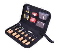 Eighosee Herramienta de reparación de guitarra, 10 piezas, llave de martillo de guitarra, destornillador, herramienta de limpieza de reparación, herramienta de reparación de guitarra