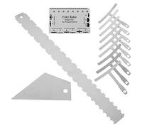 Eighosee Herramienta Luthiers de guitarra de borde recto con muescas, 3 con 9 piezas de calibrador de radio de cuerda inferior para reparación de guitarra