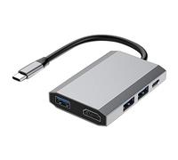 Eighosee Hub USB C 5 en 1/Hub de datos tipo C con 5 puertos 3 USB 2.0 + 4K + puertos de carga rápida tipo C Hub multifunción