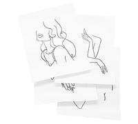 Eighosee Impresiones Decorativas de Arte Lineal Minimalista Conjunto de 4 PóSter de Dibujo EstéTico Impresiones en y Negro 8 Pulgadas X 10 Pulgadas Sin