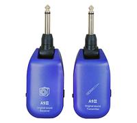 Eighosee InaláMbrico de Guitarra 2.4G Recargable 4 Canales Transmisor de Guitarra Receptor para Guitarra EléCtrica Bajo Azul