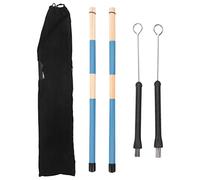 Eighosee Juego de 2 varillas y cepillos de tambor retráctiles para accesorios de batería con bolsa, color negro y azul