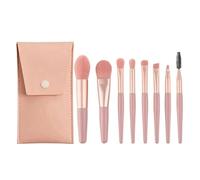 Eighosee Juego de 8 Brochas de Maquillaje Profesionales con Bolsa de Almacenamiento, un Artículo de Belleza Imprescindible para Viajar y Salir