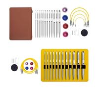 Eighosee Juego de Agujas de Crochet Tunecinas con Cable Juego de Agujas de Crochet Intercambiables de Aluminio Juego de 26 Agujas de Crochet